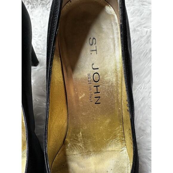 St. John Made In Italy 3" Heels‎ Pointed Toes Gold Insoles Leather Sparkle Sz 7 - Picture 4 of 11